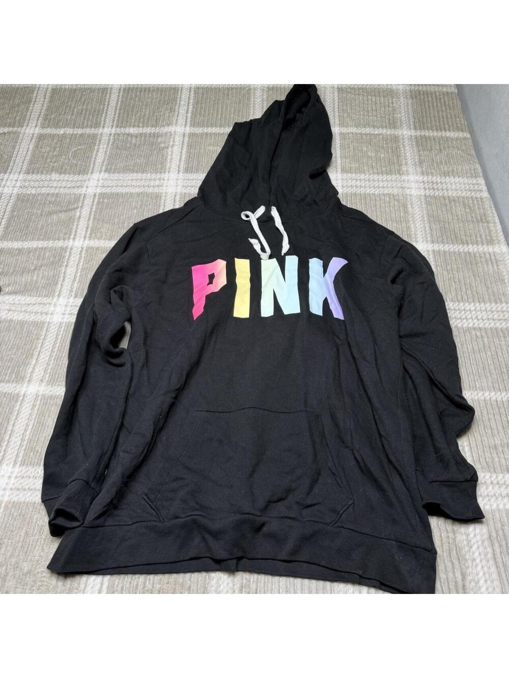 Victoria's Secret Women's Black and Multi Hoody